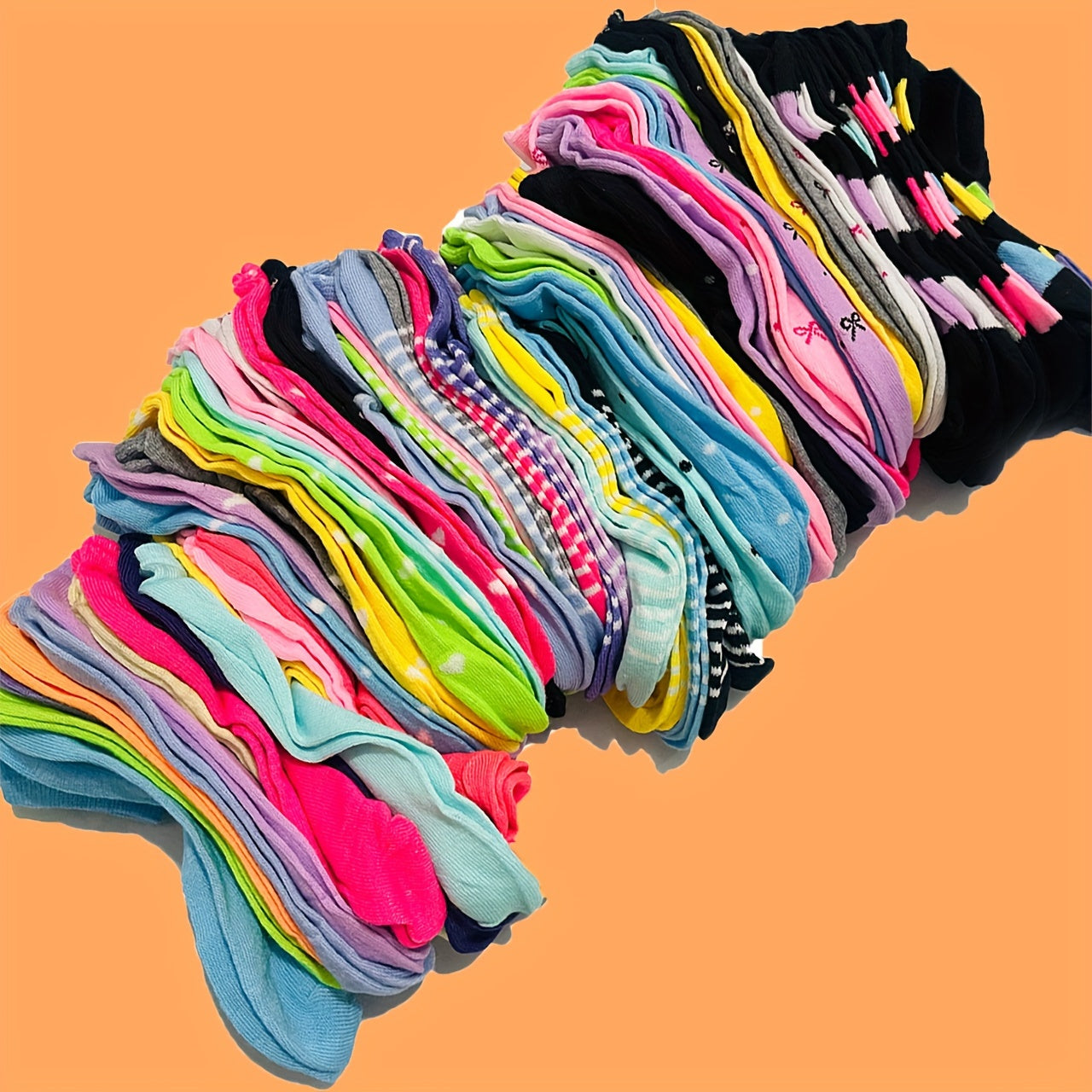 100 Pairs Of Randomly Mixed Candy Colored Short, Soft And Comfortable Socks with Multiple Combinations, A Must-have for Summer